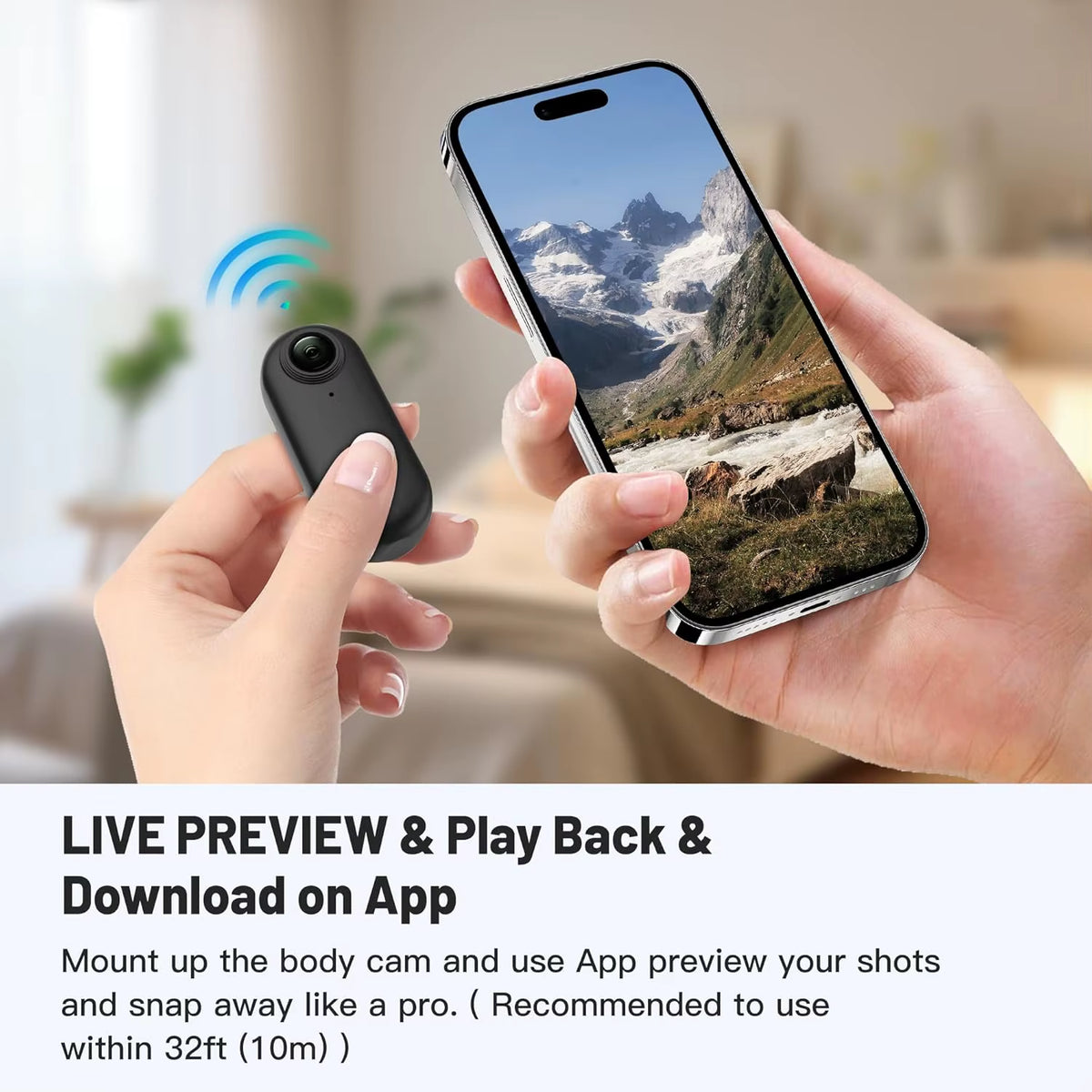 4K UHD Mini Body Camera with 128GB Storage - Compact Wearable Action Cam for Hands-Free Recording
