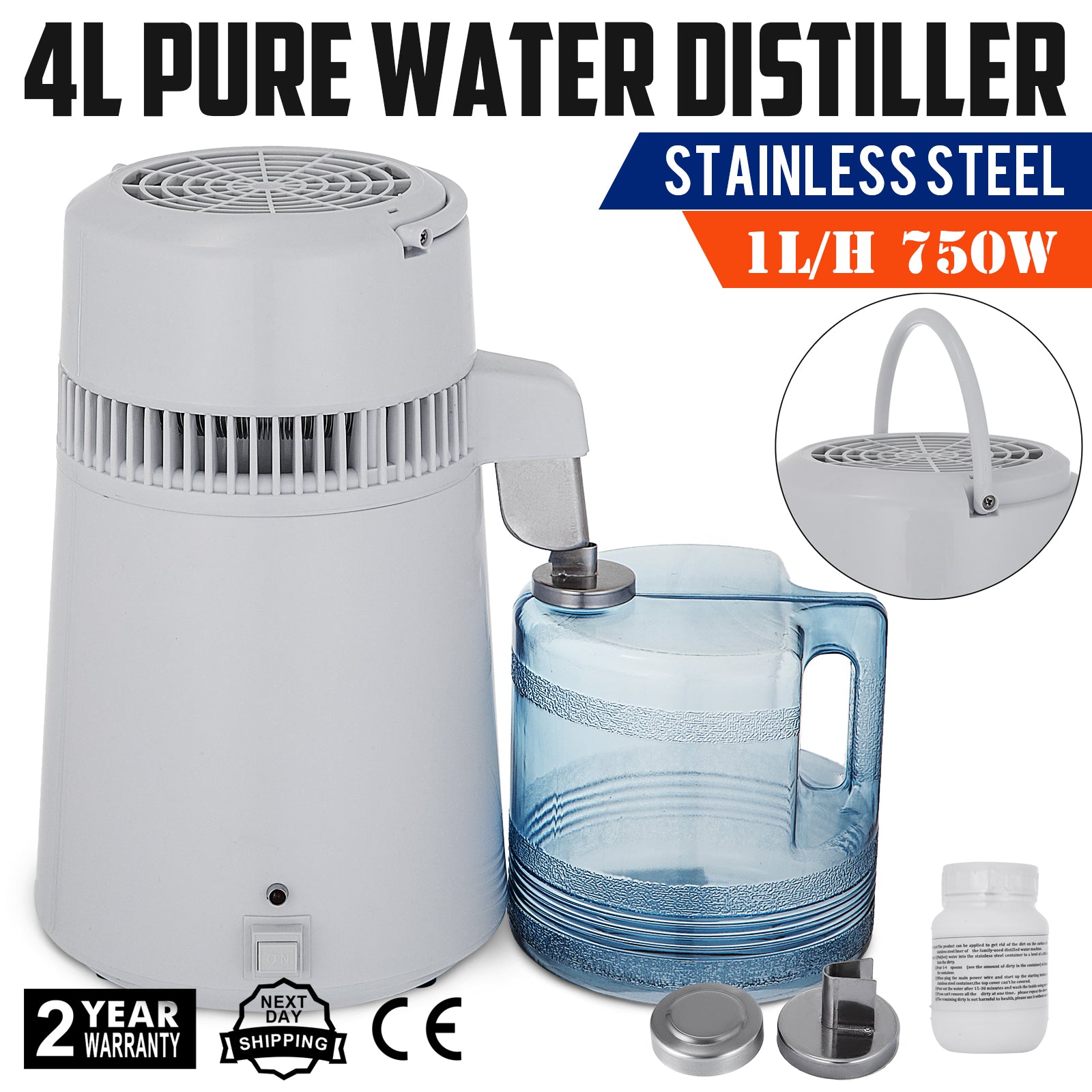 4L Stainless Steel Pure Water Distiller for Dental and Medical Use