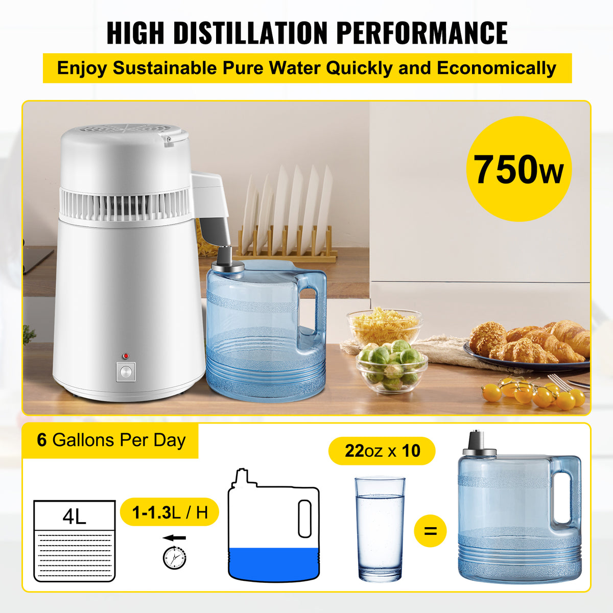 4L Stainless Steel Pure Water Distiller for Dental and Medical Use