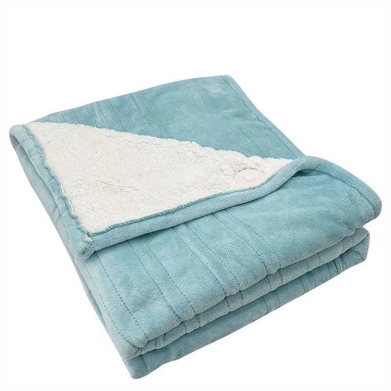Acarps Electric Heated Blanket with Flannel and Sherpa Fabric, 6 Heat Settings, 10-Hour Auto-Off Timer, and Overheat Protection