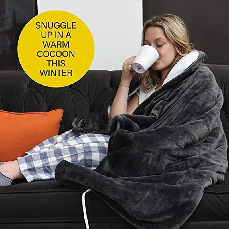 Acarps Electric Heated Blanket with Flannel and Sherpa Fabric, 6 Heat Settings, 10-Hour Auto-Off Timer, and Overheat Protection