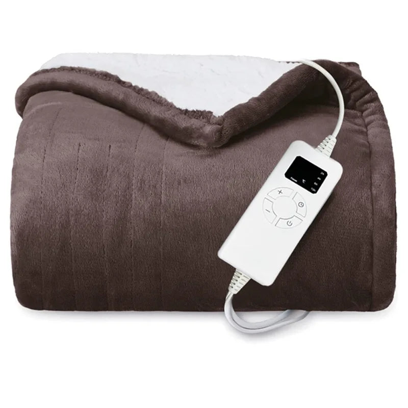Acarps Electric Heated Blanket with Flannel and Sherpa Fabric, 6 Heat Settings, 10-Hour Auto-Off Timer, and Overheat Protection