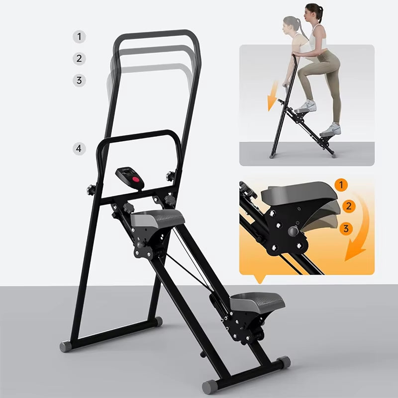 Home Gym Stair Stepper - Vertical Climber Machine for Comprehensive Full-Body Workouts, Compact and Foldable Cardio Stepper with Adjustable Features
