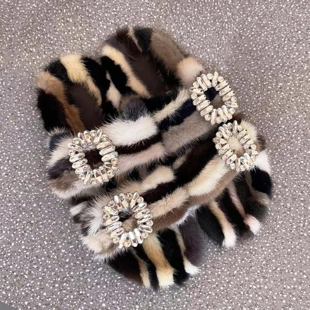 Luxury Women's Winter Fur Slippers 2024 - Real Mink Flat Indoor Footwear