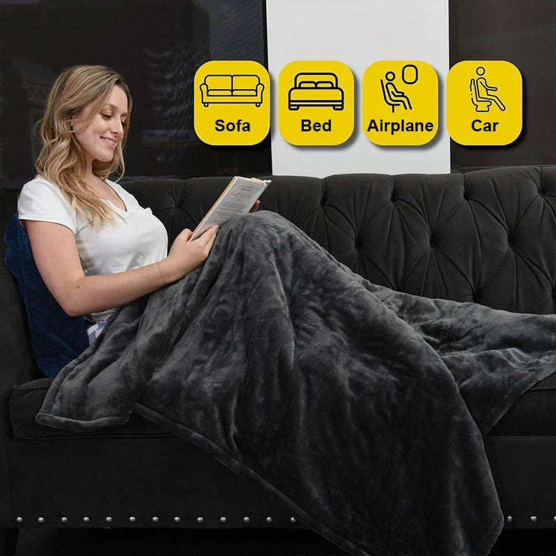 Acarps Electric Heated Blanket with Flannel and Sherpa Fabric, 6 Heat Settings, 10-Hour Auto-Off Timer, and Overheat Protection
