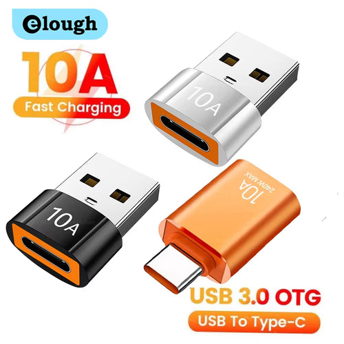 10A USB Type-C to USB-A Adapter, USB 3.0 OTG Converter for MacBook, iPad, Huawei, Xiaomi, and Samsung Devices