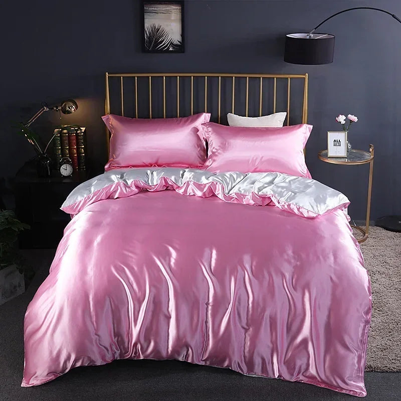 Luxury Mulberry Silk Bedding Set - High-End Queen Size Duvet Cover and Fitted Sheet for King Beds