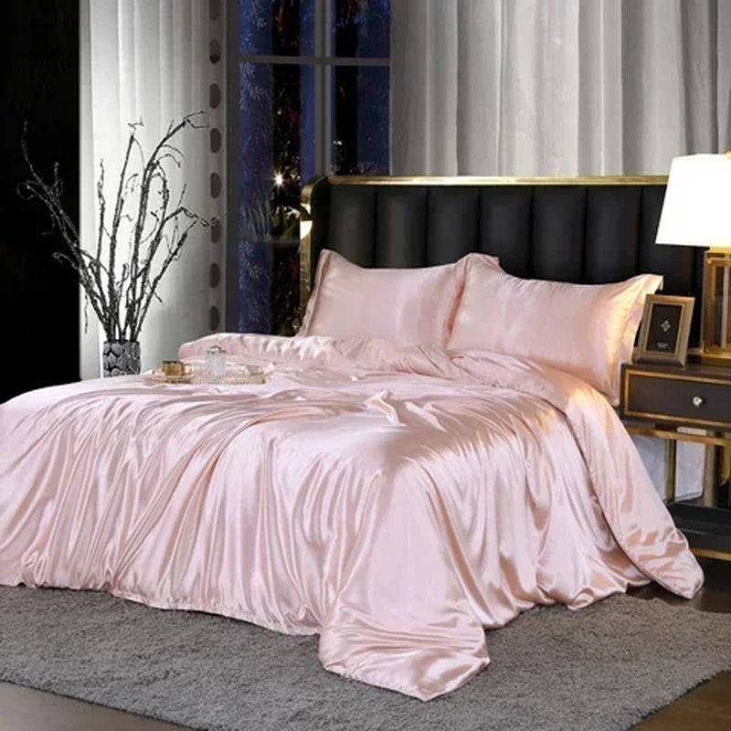 Luxury Mulberry Silk Bedding Set - High-End Queen Size Duvet Cover and Fitted Sheet for King Beds