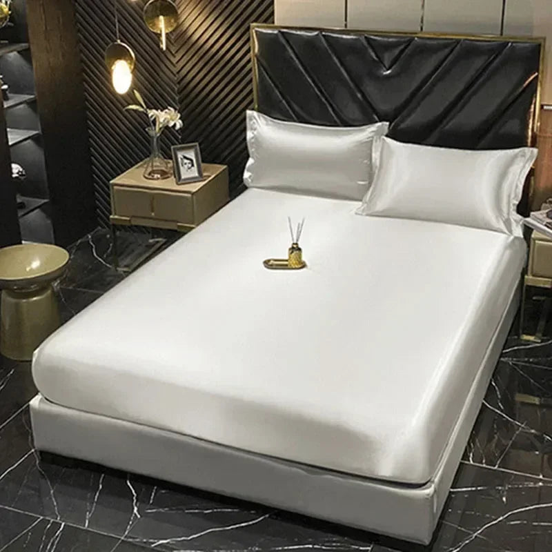 Luxury Mulberry Silk Bedding Set - High-End Queen Size Duvet Cover and Fitted Sheet for King Beds