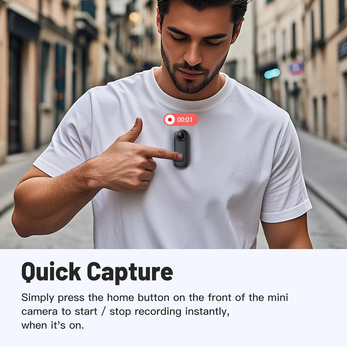 4K UHD Mini Body Camera with 128GB Storage - Compact Wearable Action Cam for Hands-Free Recording