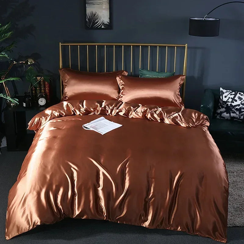 Luxury Mulberry Silk Bedding Set - High-End Queen Size Duvet Cover and Fitted Sheet for King Beds