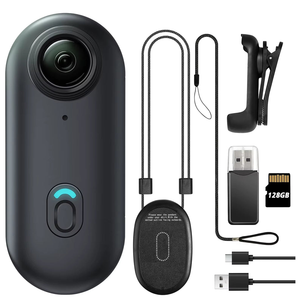 4K UHD Mini Body Camera with 128GB Storage - Compact Wearable Action Cam for Hands-Free Recording