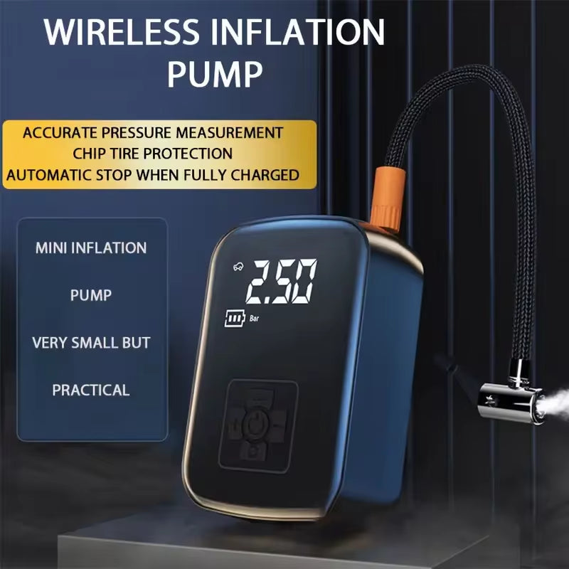 Wireless Electric Air Compressor for Tires - Portable Inflator Pump for Motorcycles, Bicycles, Boats, and Sports Balls