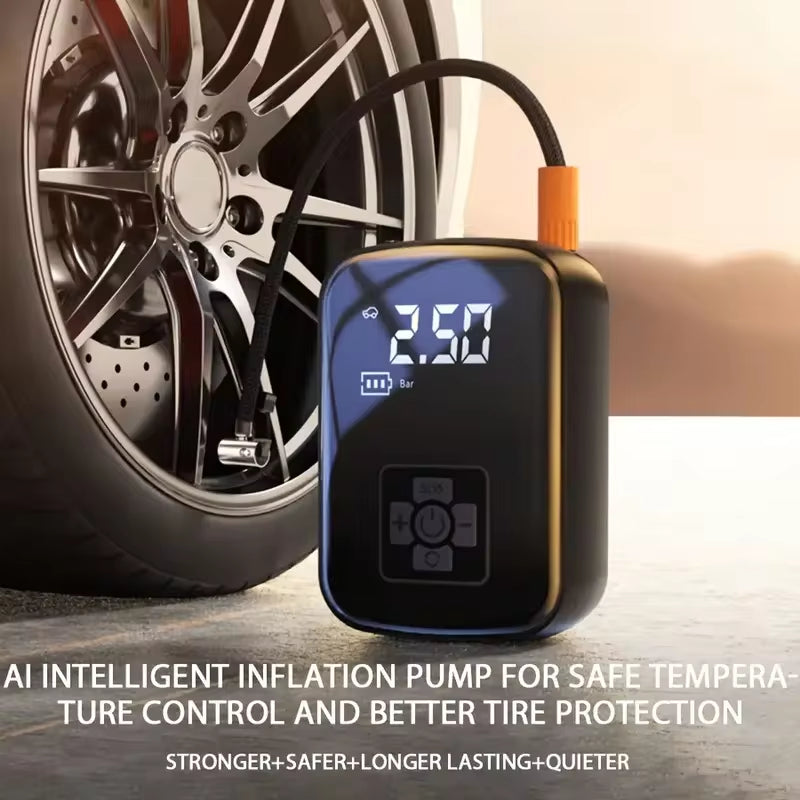 Wireless Electric Air Compressor for Tires - Portable Inflator Pump for Motorcycles, Bicycles, Boats, and Sports Balls