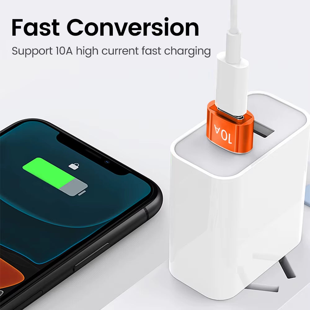 10A USB Type-C to USB-A Adapter, USB 3.0 OTG Converter for MacBook, iPad, Huawei, Xiaomi, and Samsung Devices