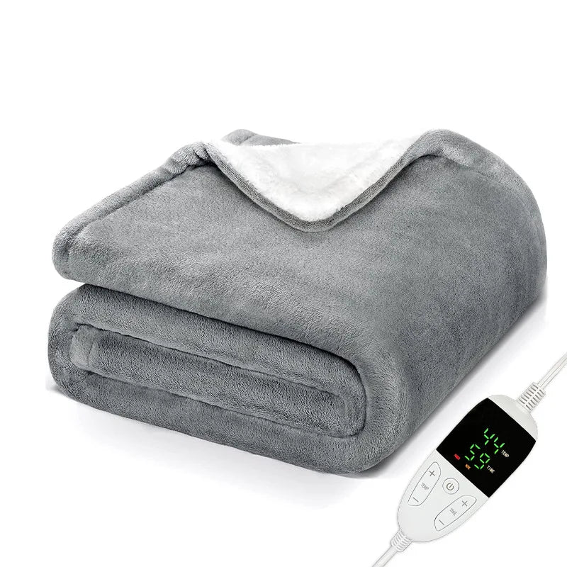 Acarps Electric Heated Blanket with Flannel and Sherpa Fabric, 6 Heat Settings, 10-Hour Auto-Off Timer, and Overheat Protection