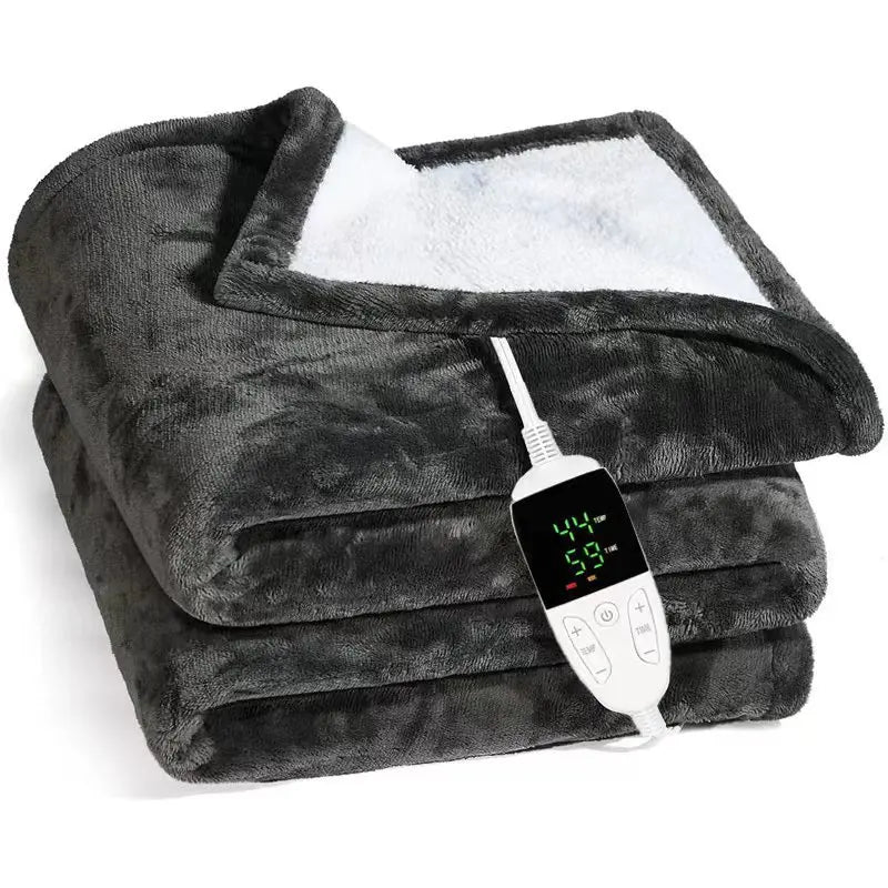 Acarps Electric Heated Blanket with Flannel and Sherpa Fabric, 6 Heat Settings, 10-Hour Auto-Off Timer, and Overheat Protection