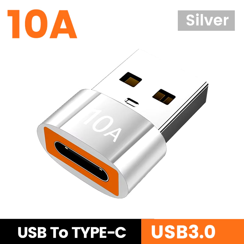 10A USB Type-C to USB-A Adapter, USB 3.0 OTG Converter for MacBook, iPad, Huawei, Xiaomi, and Samsung Devices