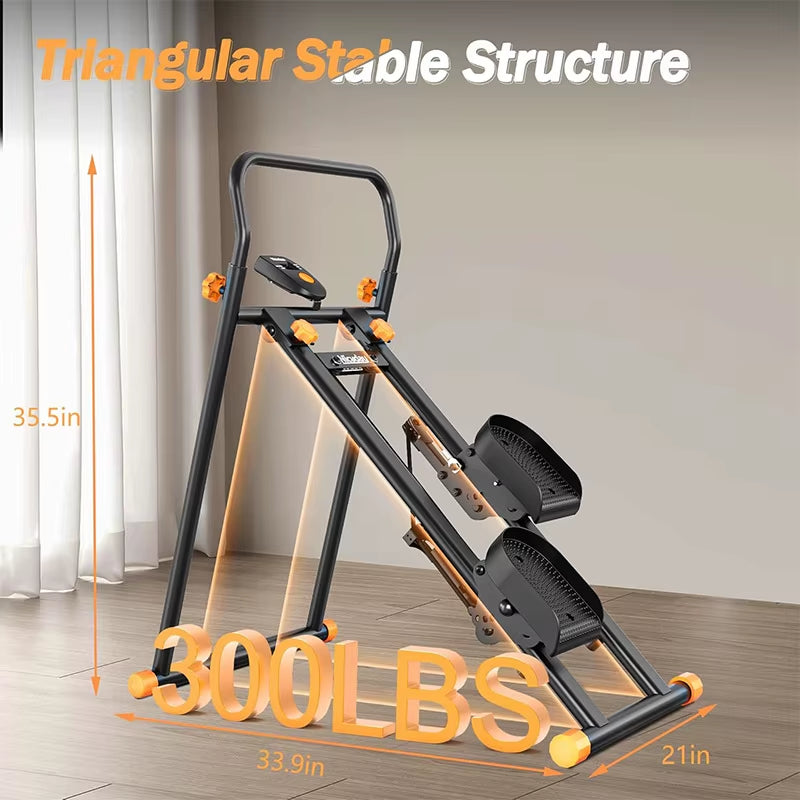 Home Gym Stair Stepper - Vertical Climber Machine for Comprehensive Full-Body Workouts, Compact and Foldable Cardio Stepper with Adjustable Features