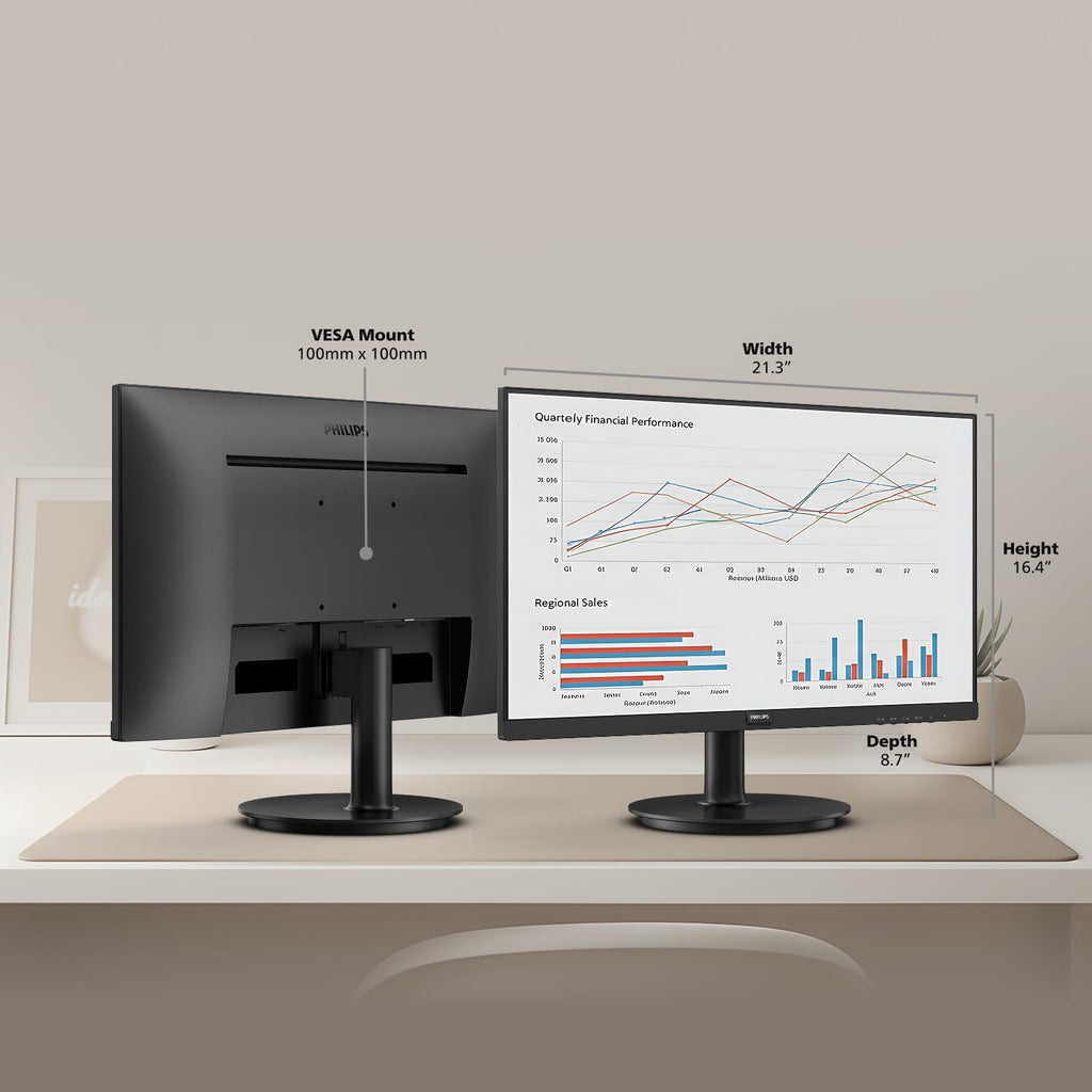 Philips 24 Inch Computer Monitor FHD 100Hz VA VESA Flicker-Free, 241V8LB