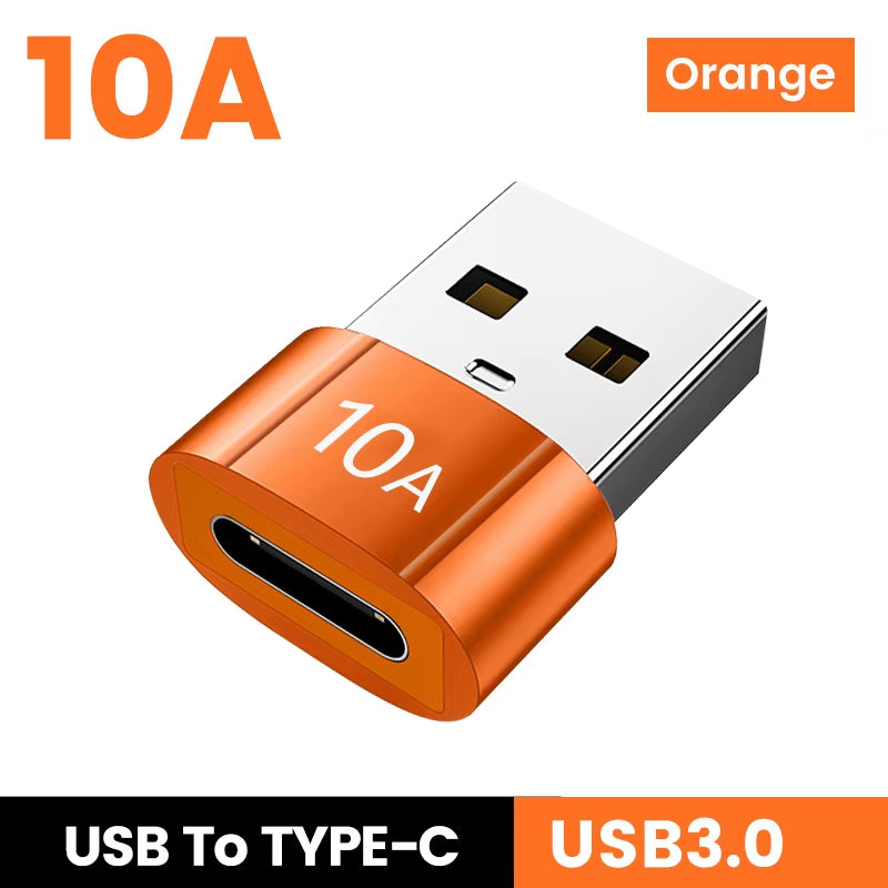 10A USB Type-C to USB-A Adapter, USB 3.0 OTG Converter for MacBook, iPad, Huawei, Xiaomi, and Samsung Devices