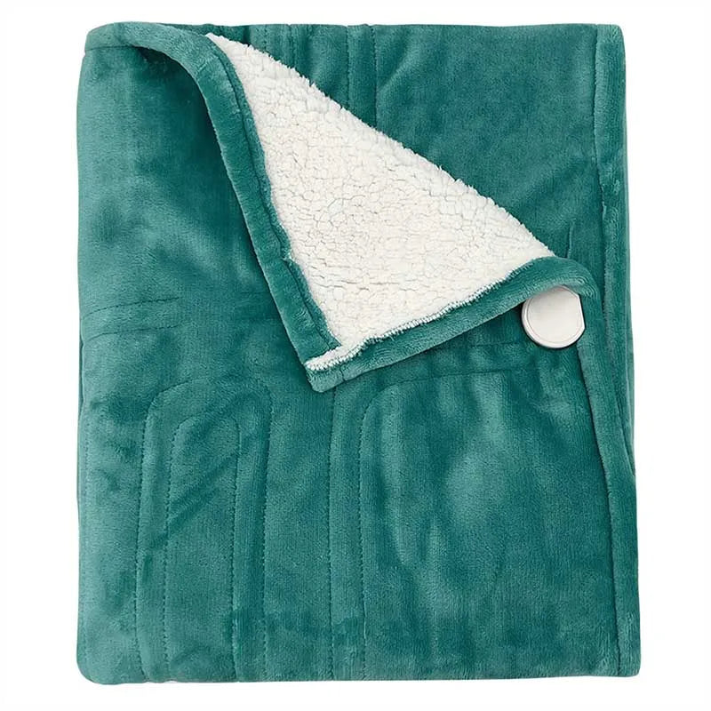 Acarps Electric Heated Blanket with Flannel and Sherpa Fabric, 6 Heat Settings, 10-Hour Auto-Off Timer, and Overheat Protection